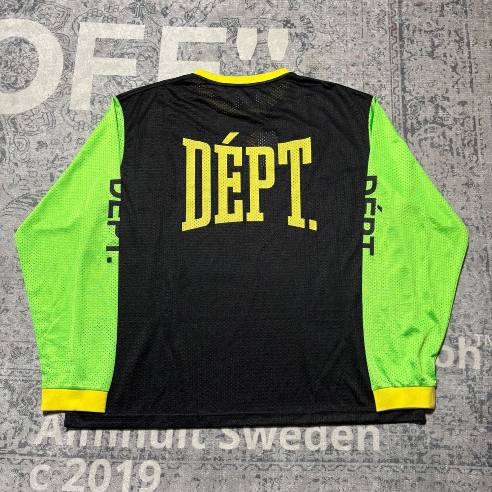 Gallery Dept Earth Crisis Mesh Jersey Mens XL NWT Black Neon Green SEL-60030 - Picture 2 of 11